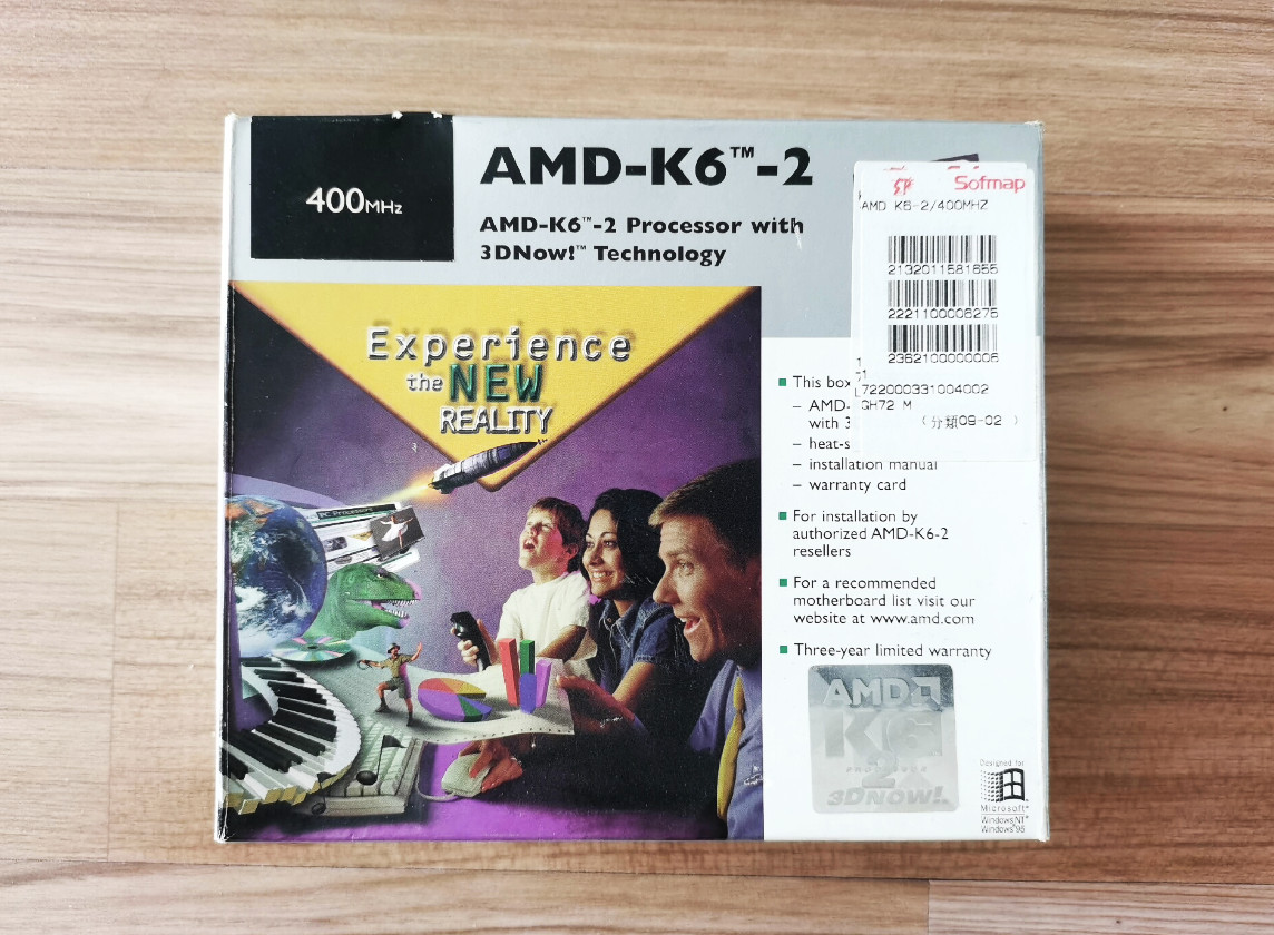 AMD K6-2 400MHz. Japanese boxed version. Tested and powers on normally.