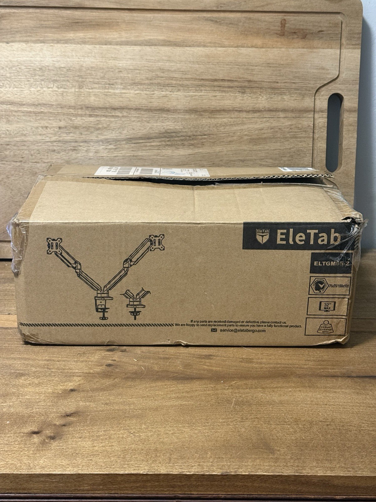 Eletab ELTGM05-2 Dual Monitor Desk Arm - Open Box - NEW In Plastic