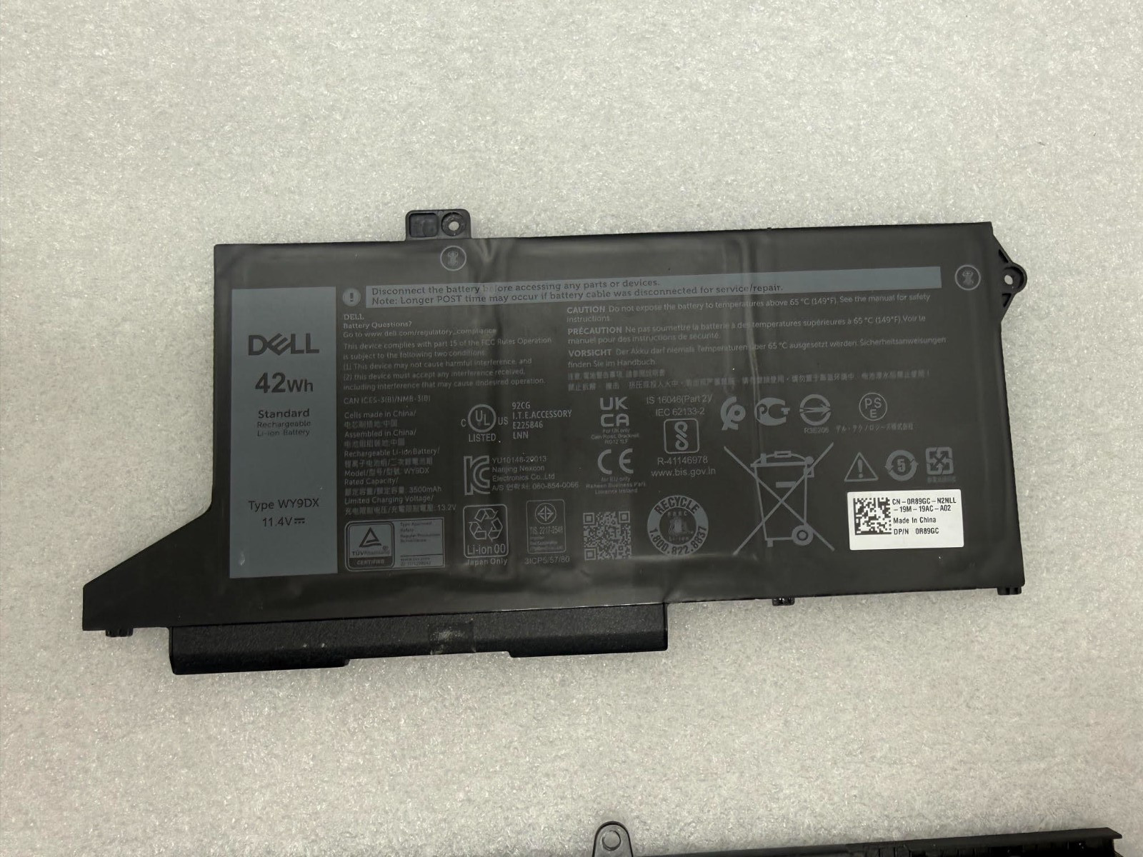 Dell Precision/Latitude WY9DX OEM Original Battery - "Fair Health+" - Lot of 5