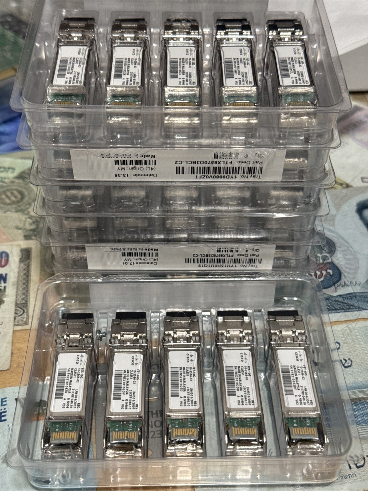 Lot of 67 Cisco FET-10G 10Gb SFP+ SR Transceiver Module 10-2566-02 850nm LC MMF