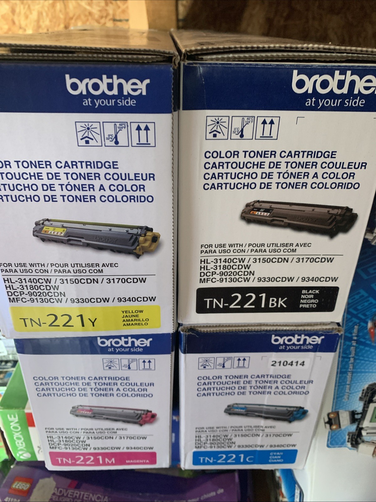 Brother 221 Black Cyan Magenta Yellow TN221BK TN221C TN221M TN221Y Toner Set OEM