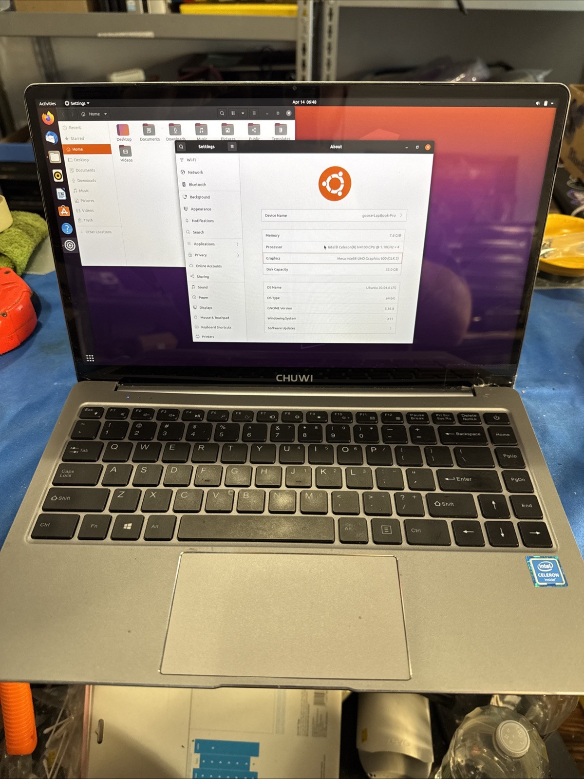 CHUWI GemiBook Pro 14" Laptop UNBUNTU Intel N4100 8+32GB SSD *READ DESCRIPTION*