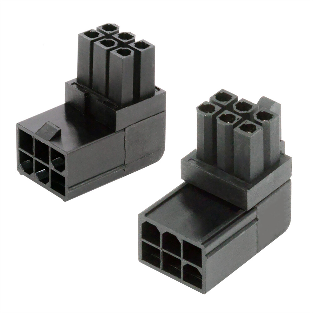 Cablecy 2pcs/lot ATX 6Pin Male - Female 90 Degree Up Down Angled Adapter for GPU