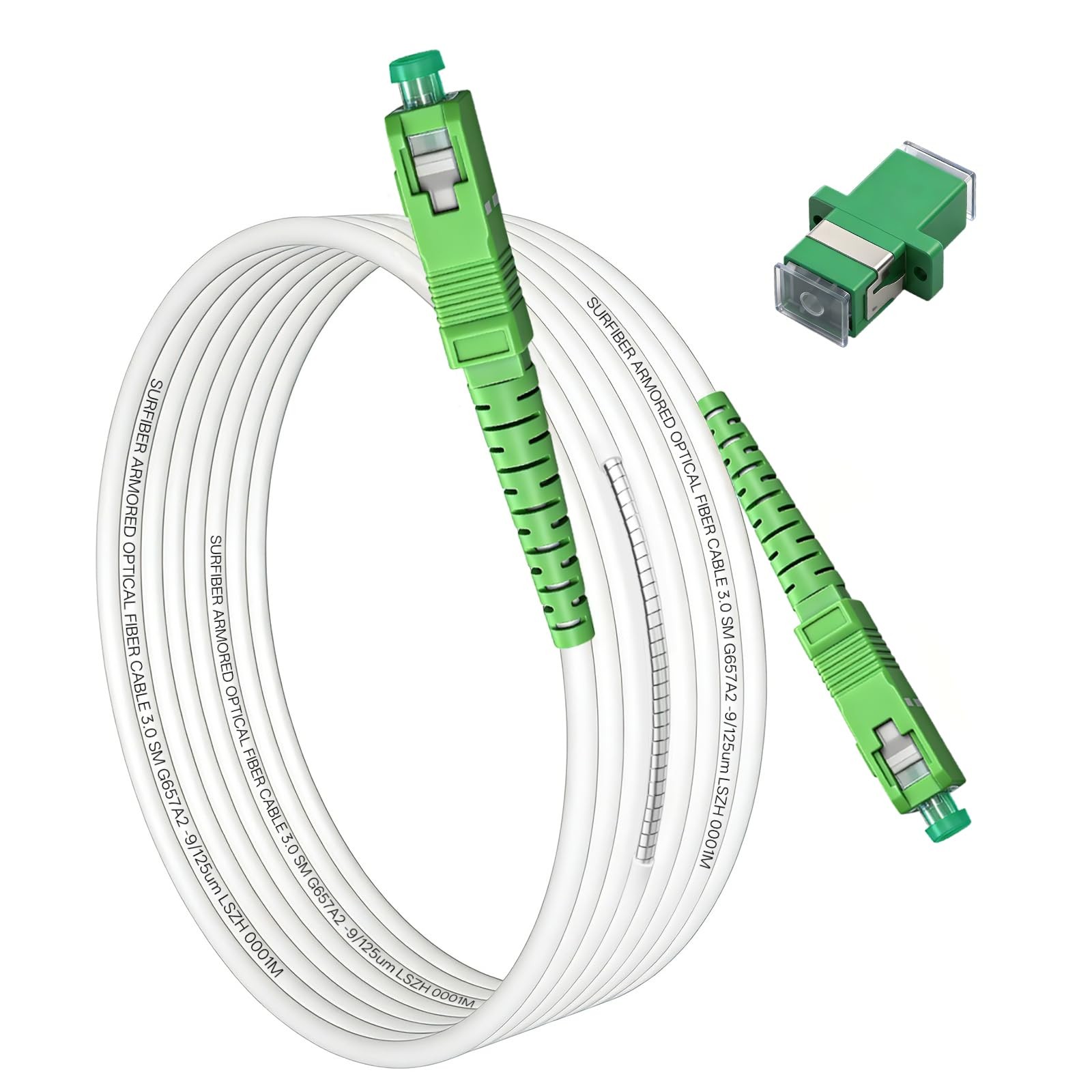 Armored SC/APC to SC/APC Fiber Optic Internet Cable 1 m 3 ft