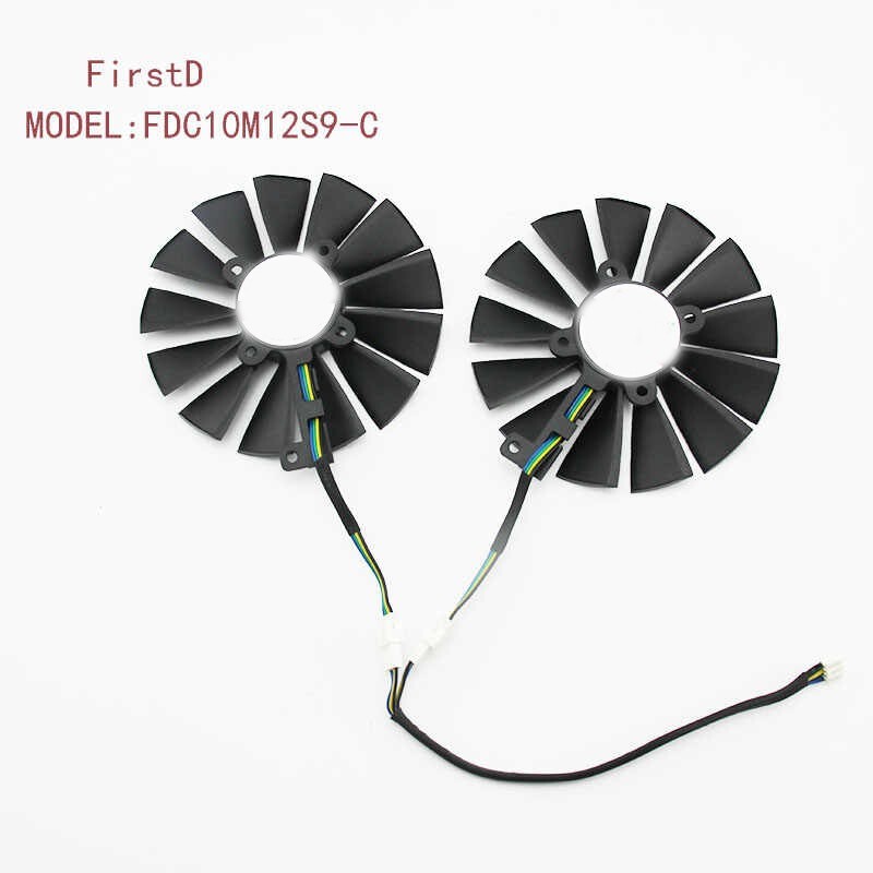 For ASUS RX470/RX570/RX580/ 1050/1050ti Left + Right Cooling Fan FDC10M12S9-C