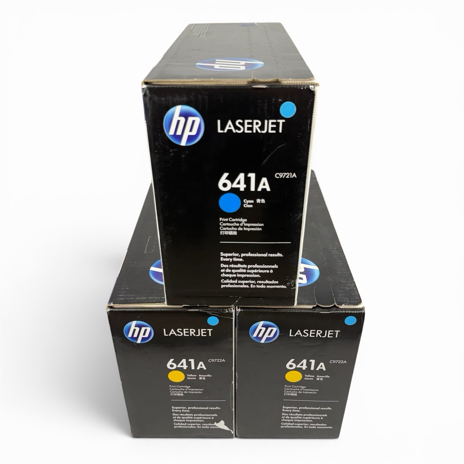 Genuine HP 641A Toner Cartridge Lot (C + 2Y) OEM Factory Sealed