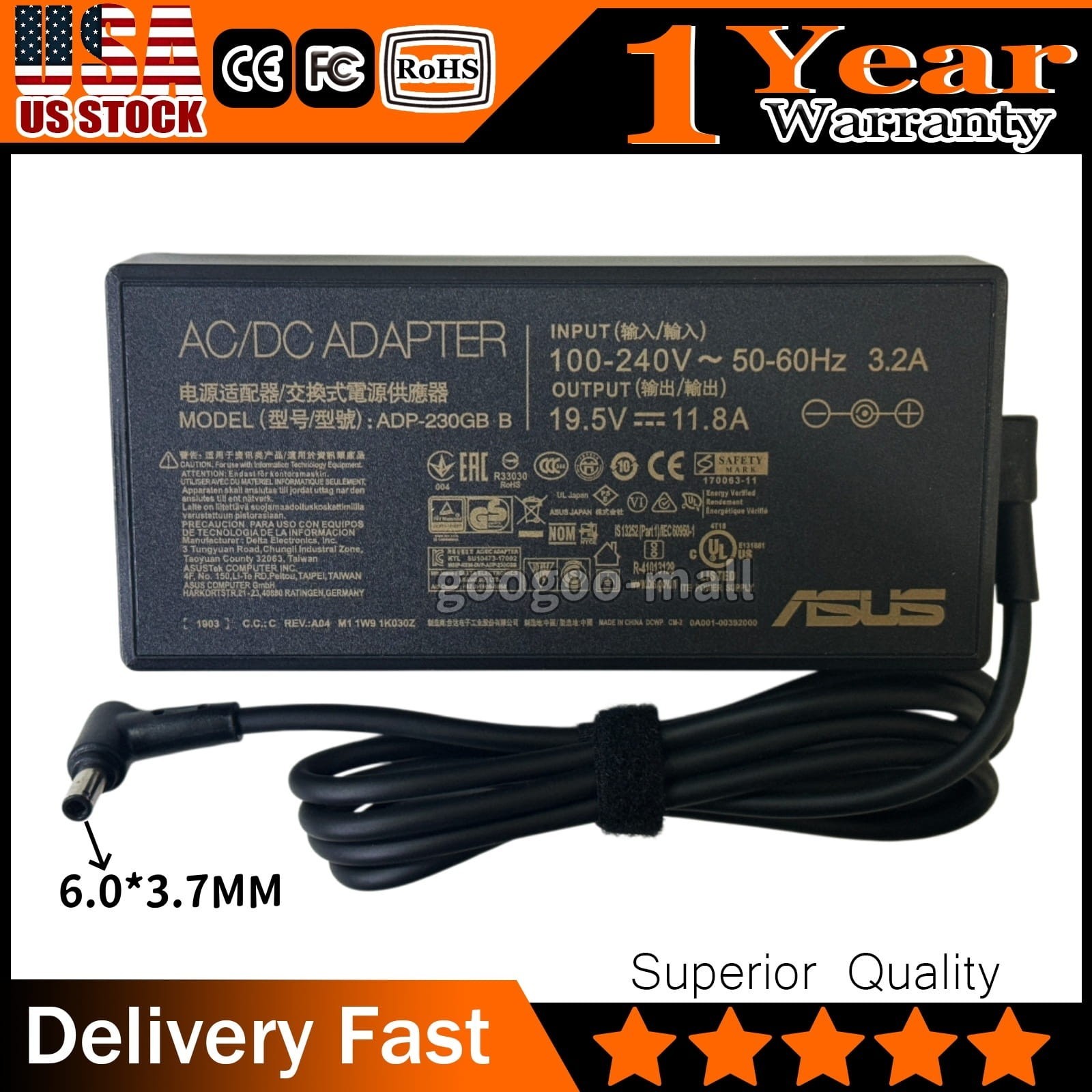 New Original 230W 19.5V 11.8A ADP-230GB B AC Adapter for Asus ROG GX501VI-XS74