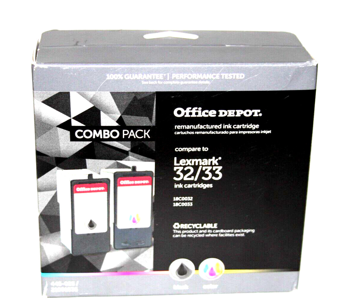 Office Depot Combo Pack Compare Lexmark 32 33 Ink Cartridges Black Color New