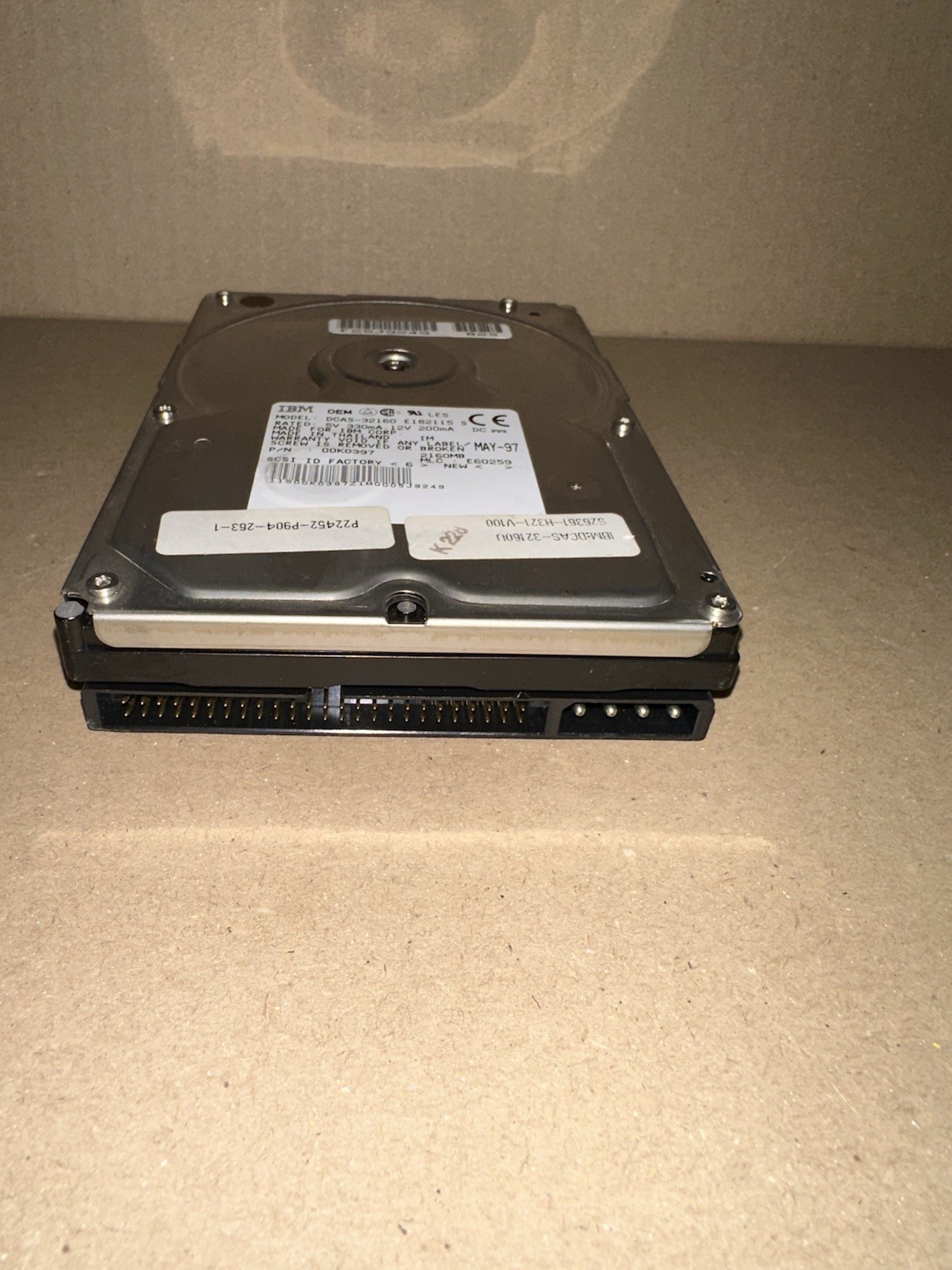 IBM DCAS-32160 2.1GB 3.5" 50-Pin SCSI Hard Drive Retro Vintage