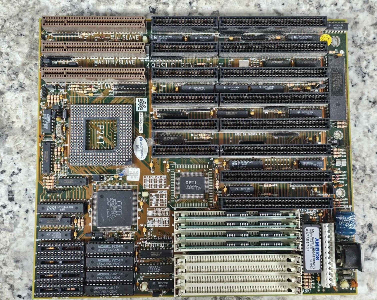 Vintage Retro Magitronic 495SLC 486 Motherboard 6X 16Bit ISA 3X 32bit VLB +