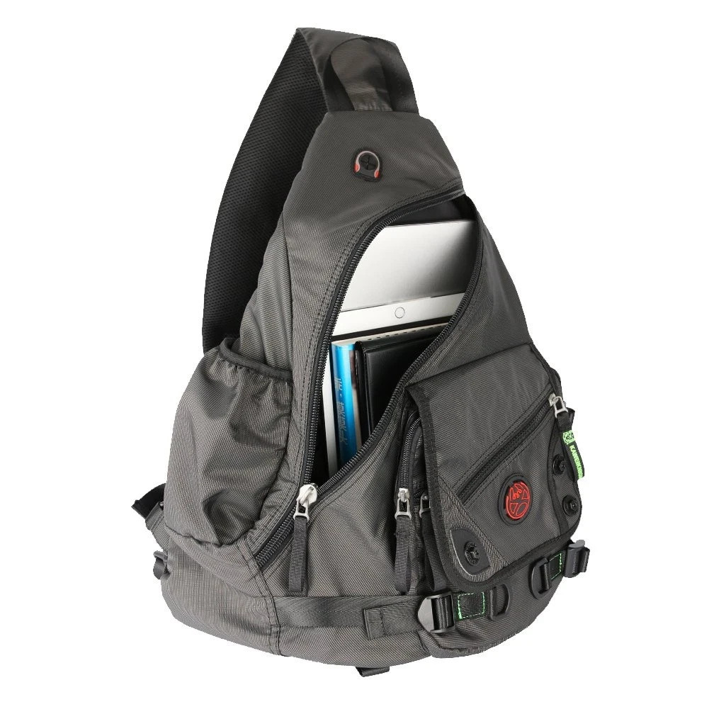 Kawei Knight Large Sling Bag Laptop Backpack Cross Body Large, A-black 