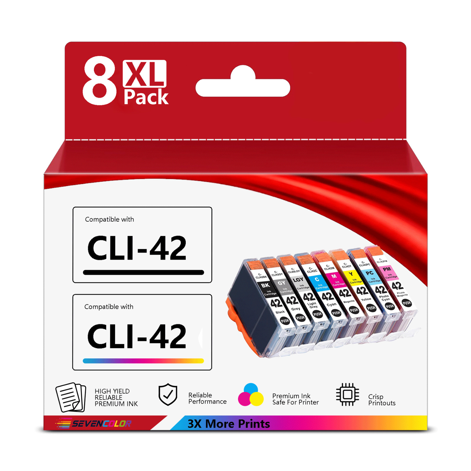 CLI-42 Eight Color Pack, Compatible with PIXMA PRO-100 Printers