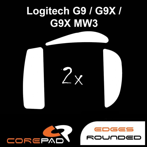 Corepad Skatez Logitech G9 G9X MW3 Replacement Mouse Feet Teflon Hyperglides