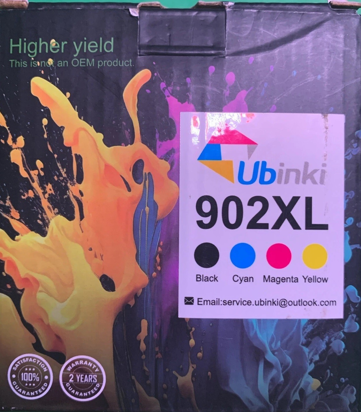 902XL High Yield Ink Cartridges by Ubinki – 4-Pack for HP Printers (BK/C/Y/M)