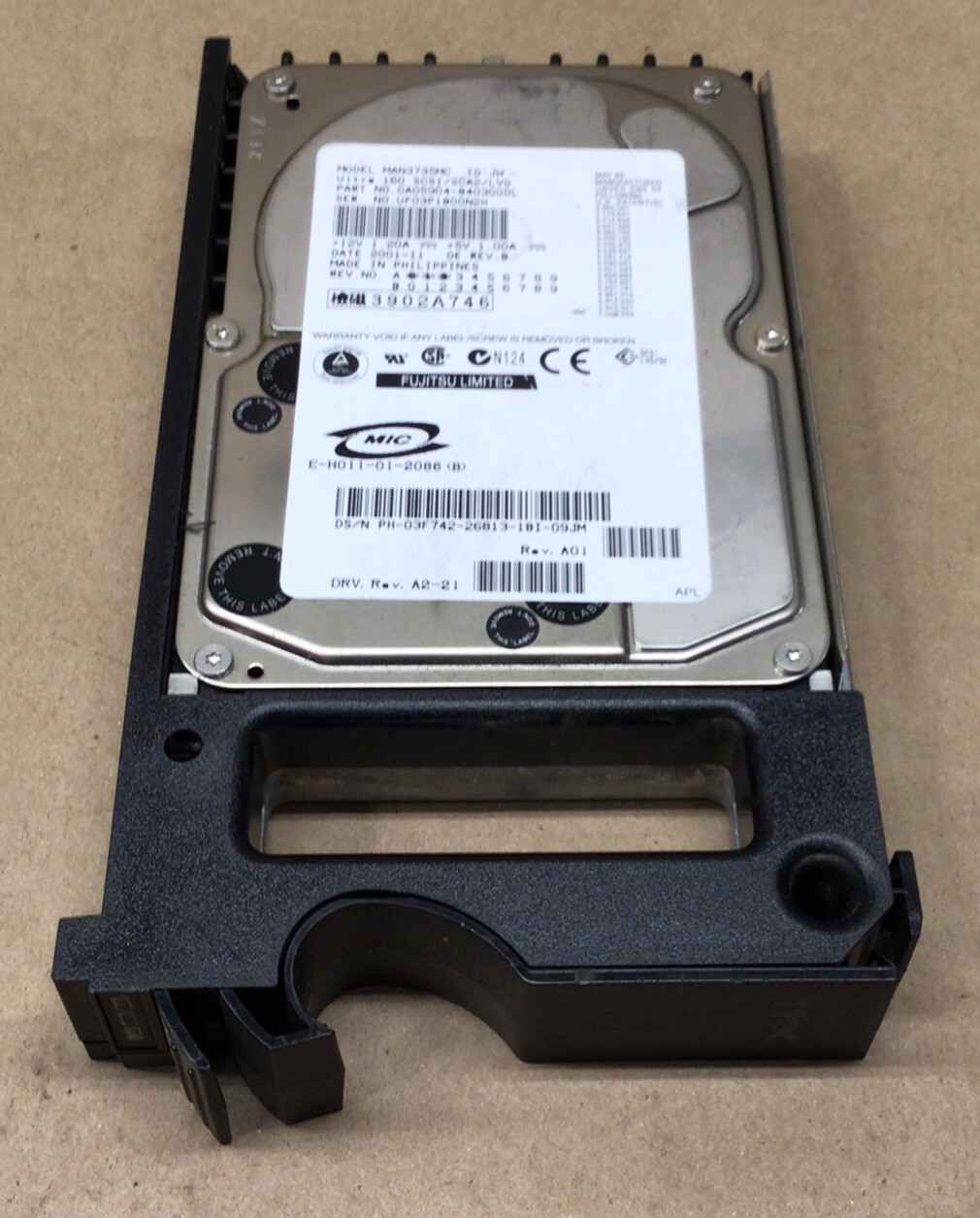FUJITSU MAN3735MC 73GB 80PIN SCSI hard disk 10K #3000C7PR4