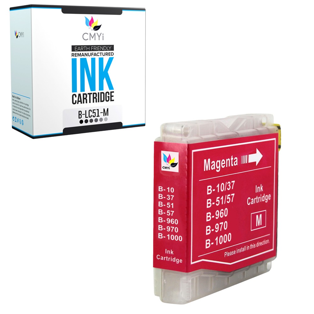 Compatible CMYi 2-Pack LC51M Ink Cartridge fits Brother Intellifax 1960C, 2480C