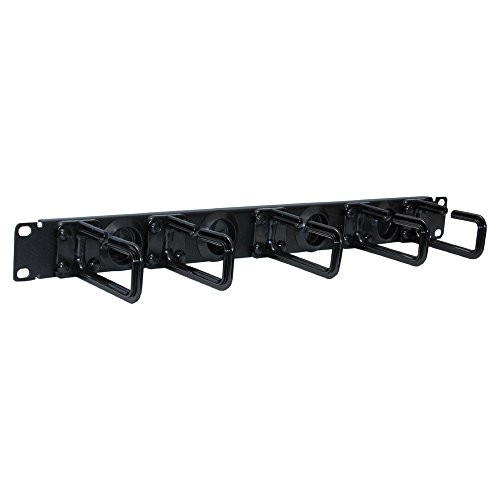 Quest Manufacturing Horizontal Cable Manager, Single Rings, 1 Unit, 50 Cables, 1