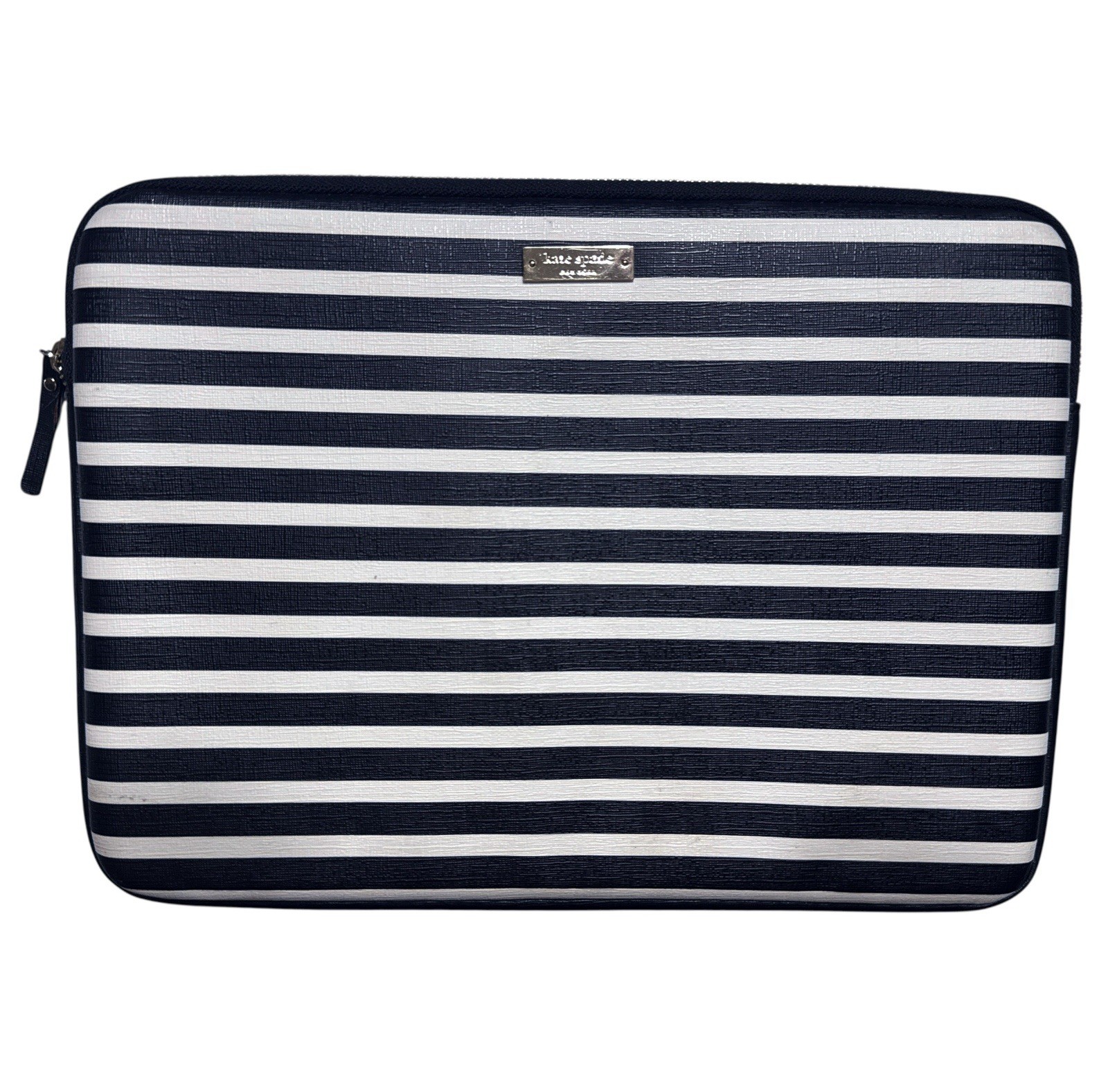 Kate Spade New York PC Notebook Sleeve Fits 14” White/Black Striped Laptop Case