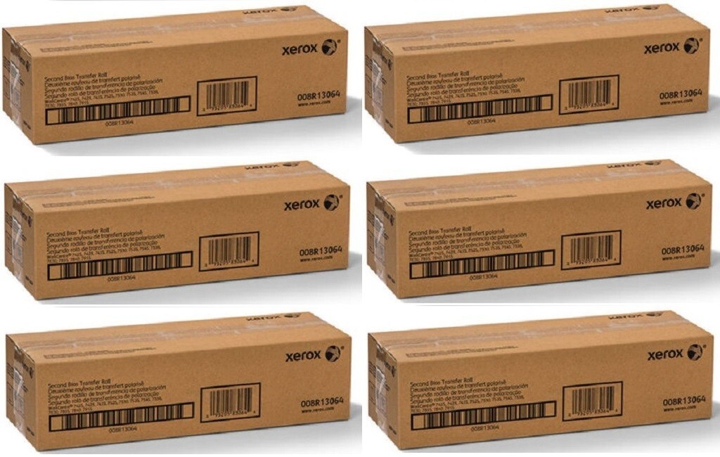6 Genuine Sealed Xerox 008R13064 Second Bias Transfer 7425 7525 7530 7830 7835