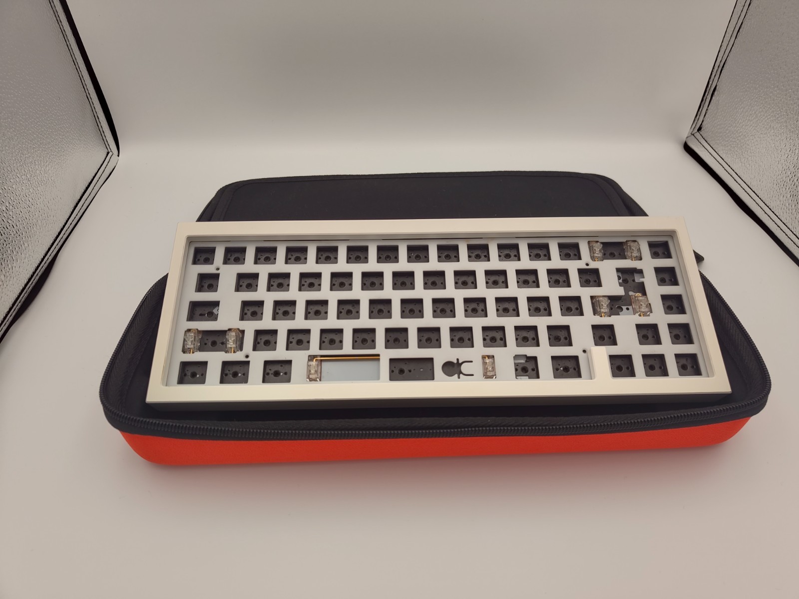 QwertyKeys QK65 Mirror White Tri-Mode Hot Swap Keyboard Kit Barebones