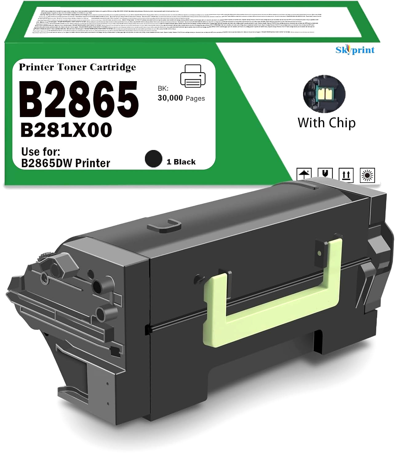 B281X00 High Yield Black Toner Cartridge for Lexmark B281H00 B2865 / B2865dw