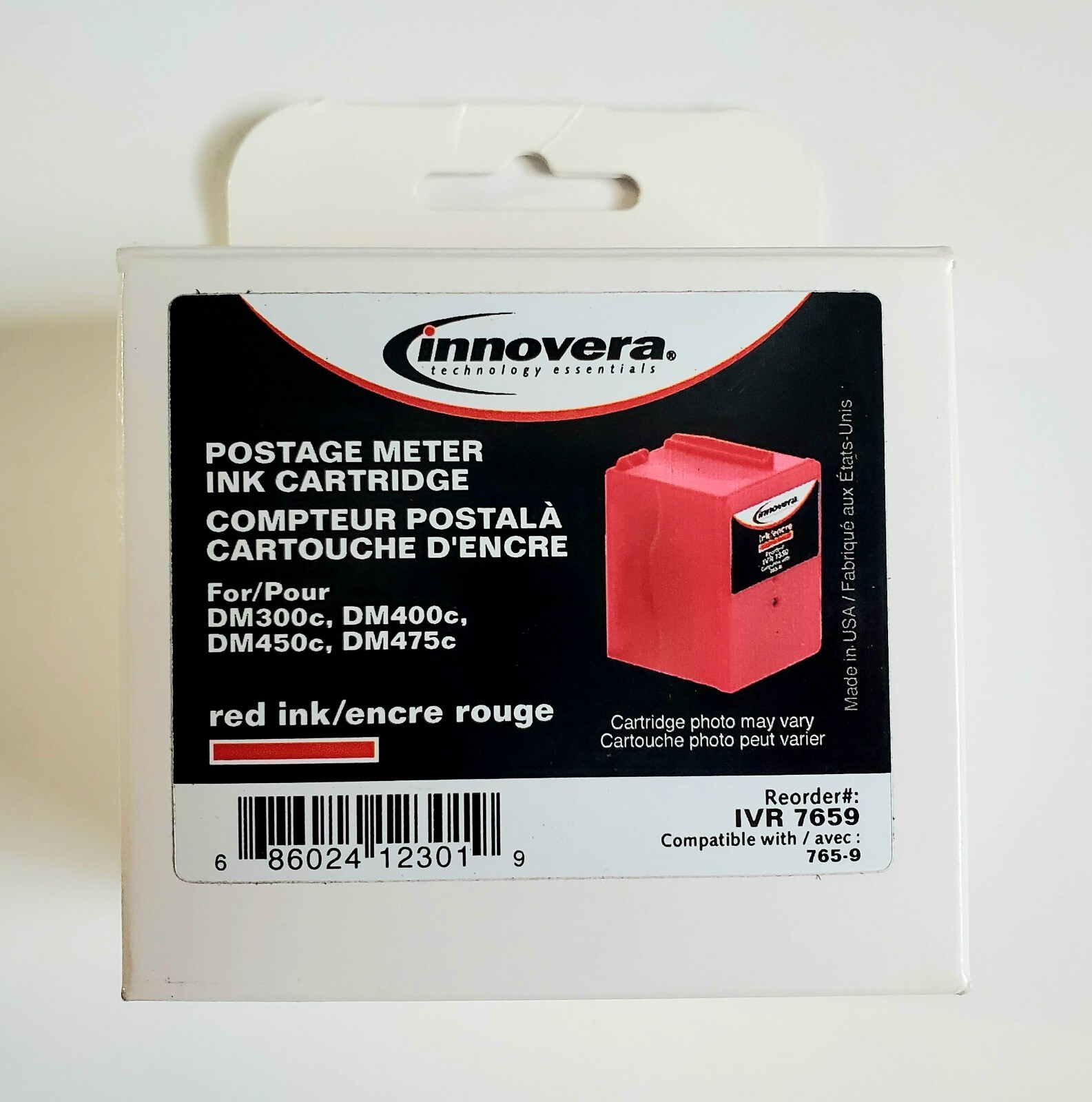 NEW Innovera Compatible 765-9 Postage Meter Ink Red 8000 Page Yield IVR 7659