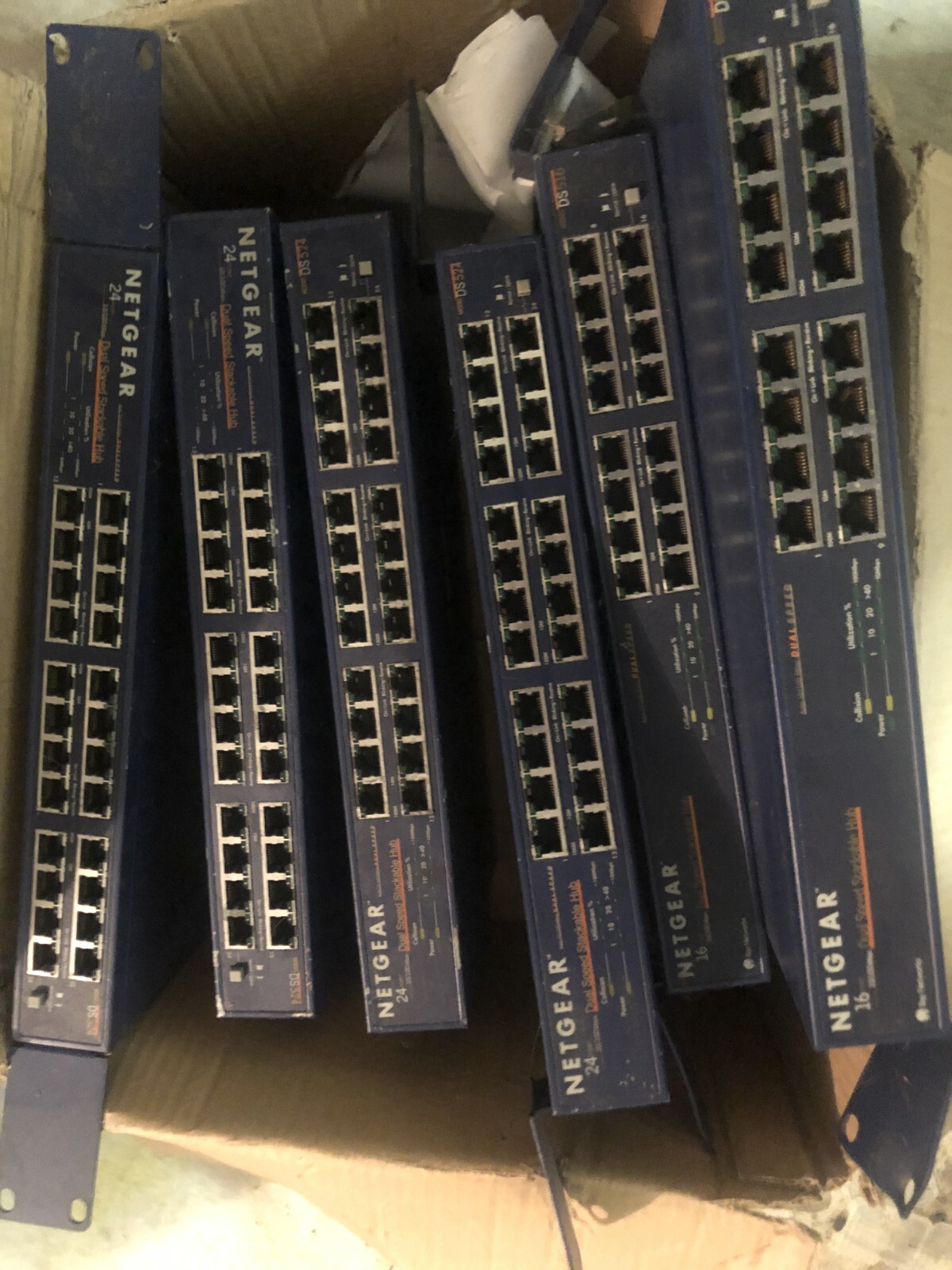6x Combo NETGEAR DS524 DS516 24/16 Port 10/100 Mbps Dual Speed Stackable Hub