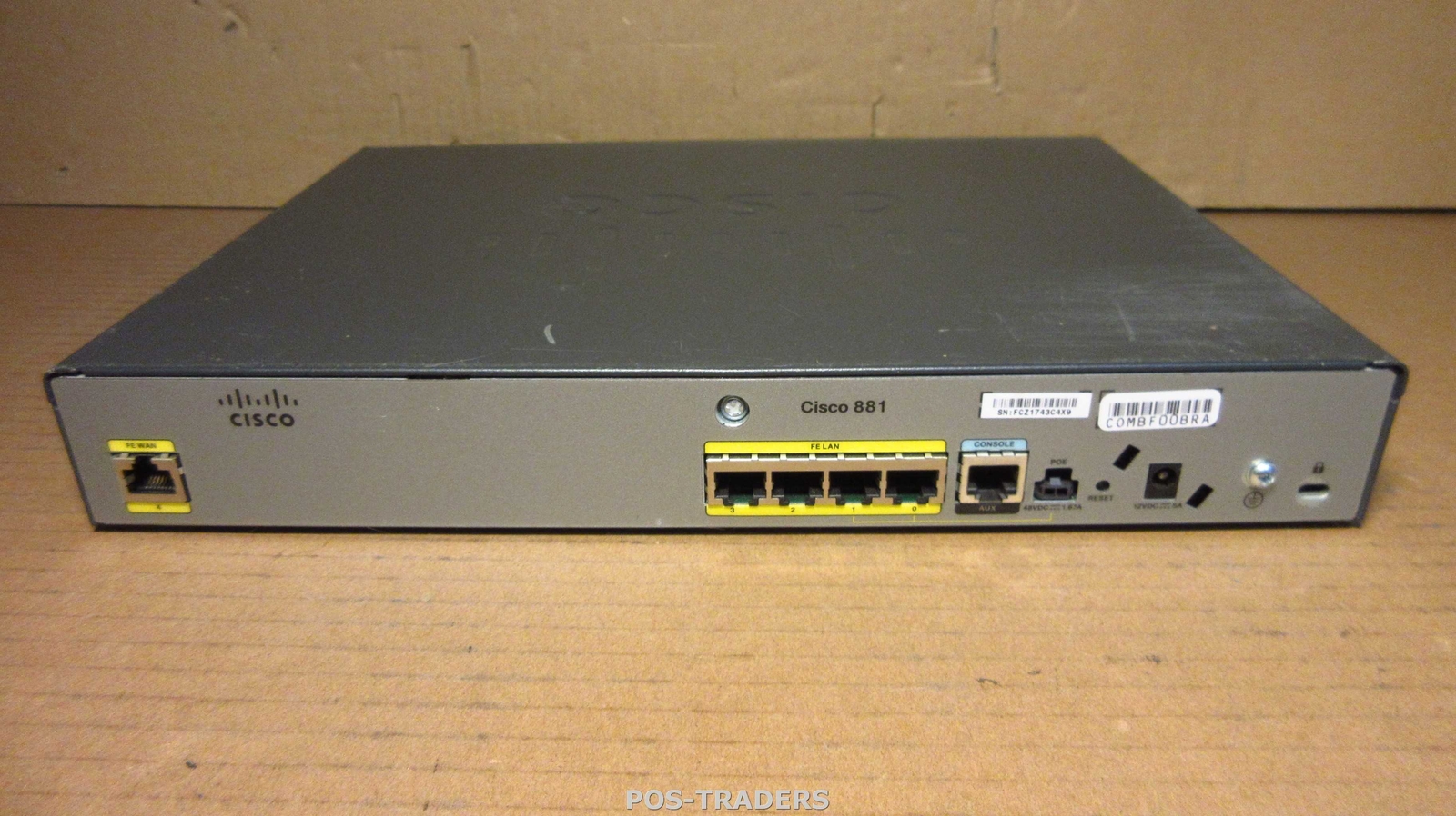 Cisco 881-SEC-K9 V01 4-Port 10/100 FE-LAN Security ISR Network Router EXCL PSU