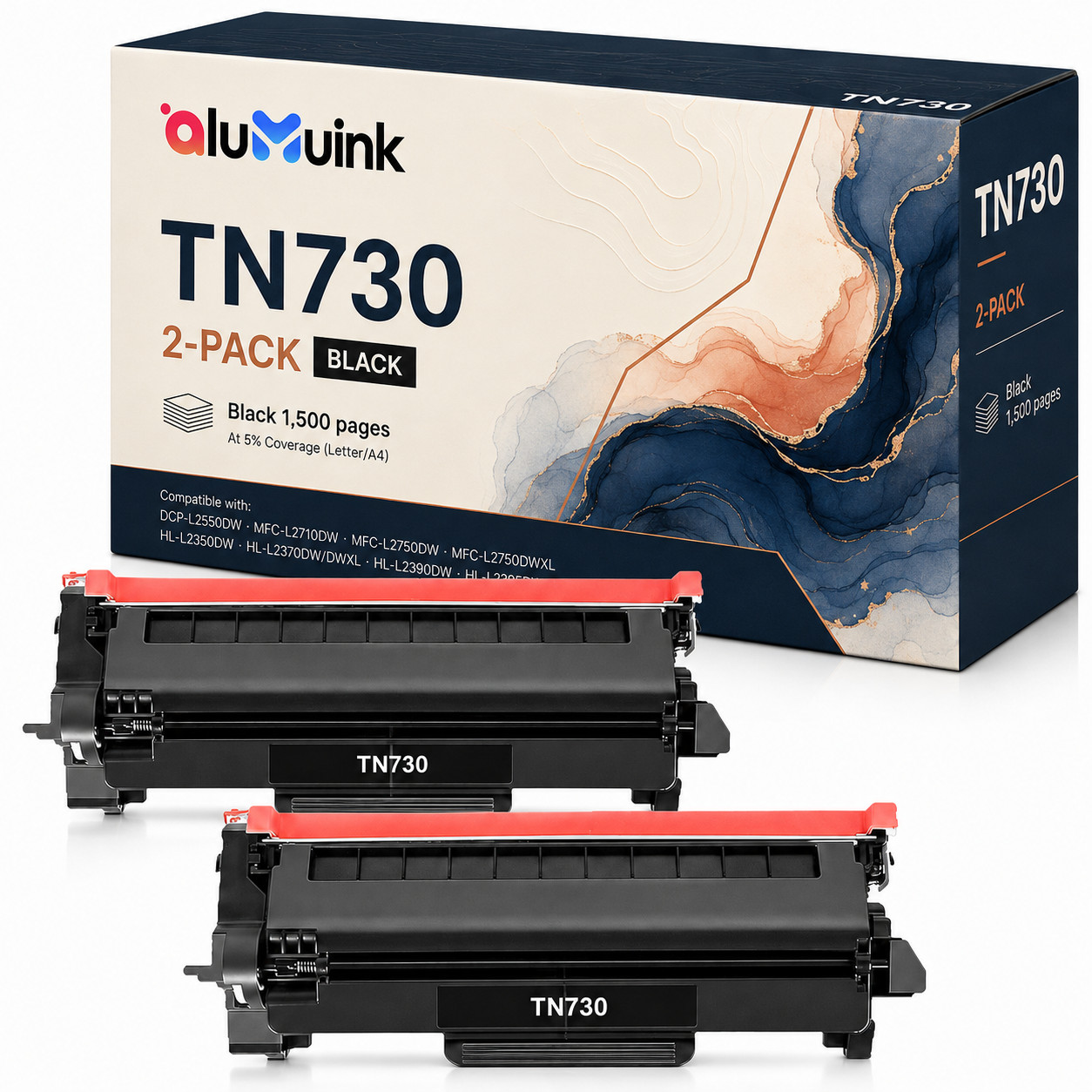 TN 730  Toner Cartridges Replacement for HL-L2370DW HL-L2370DWXL HL-L2390DW