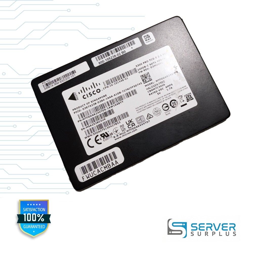 Cisco Micron 5300 PRO 240GB SATA III 6Gb/s 2.5-Inch FPR1K-RM-SSD200 SSD