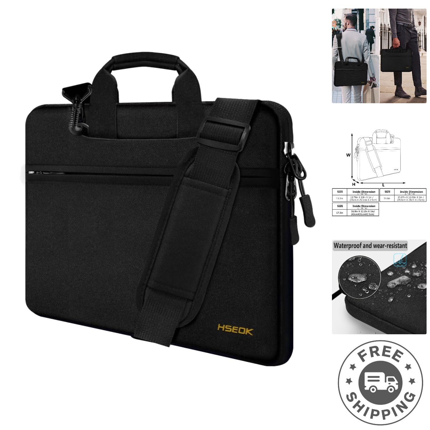 Luxury 15-16 Inch Briefcase with 5-Layer Protection - Perfect for MacBook Pro