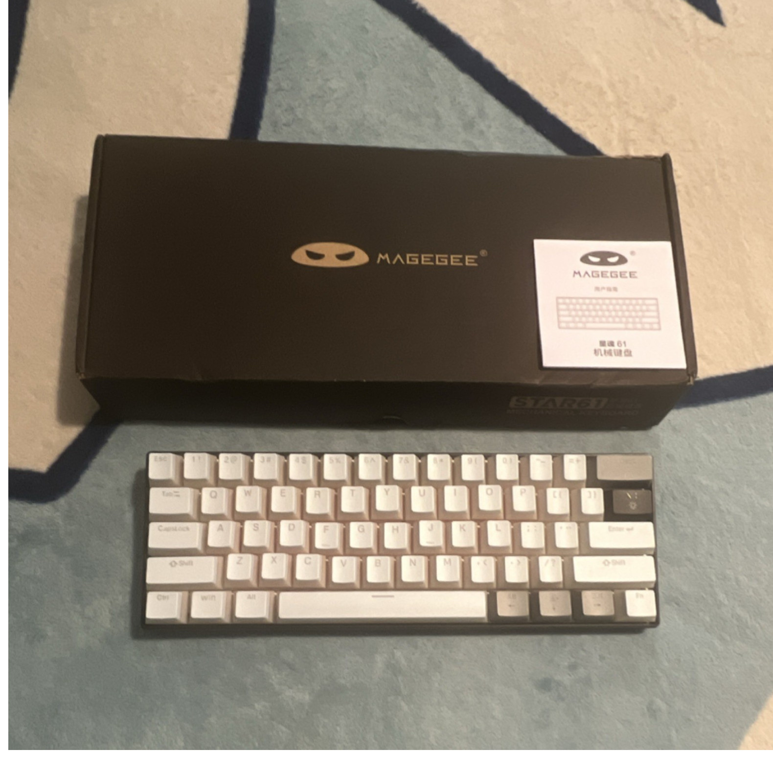 MAGEGEE STAR61 61-Key Wired Mechanical Illuminated Keyboard White Orginal Box 