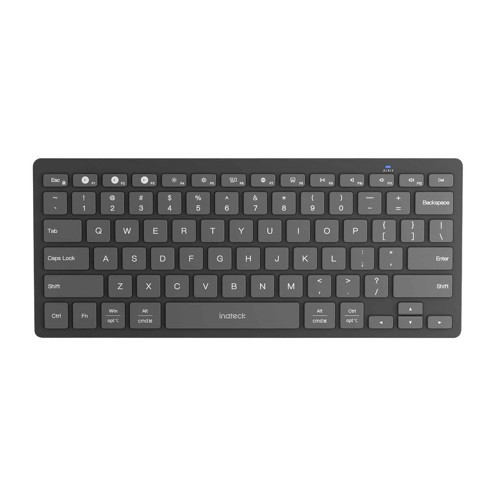 Inateck Ultra-Slim Bluetooth Keyboard, Ergonomic, 3-Device 15*15mm, gray