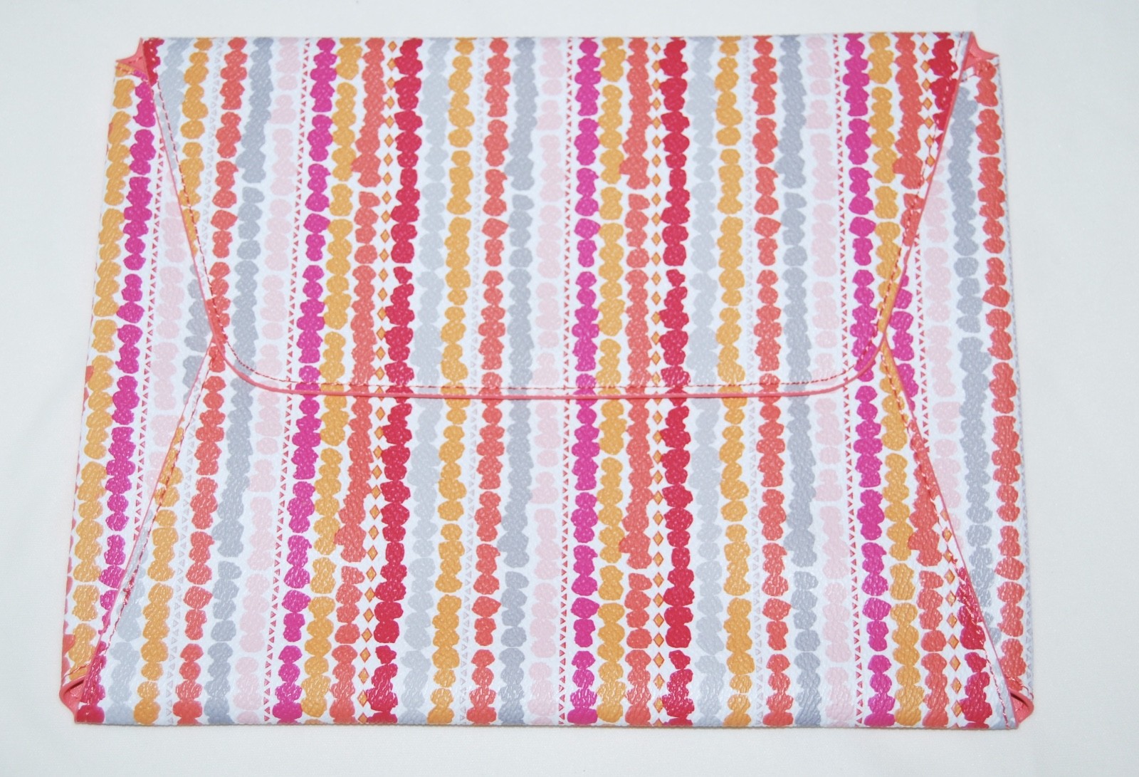 NWOT Vera Bradley PVC Orange Tech Envelope in Confetti Stripe - Retired Print
