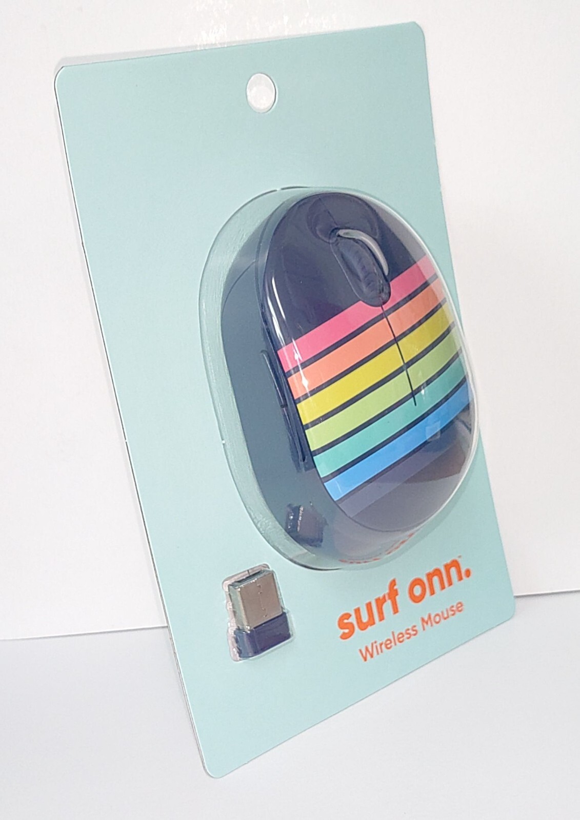 Surf Onn 5 Button Scroll Wheel Wireless Mouse Battery Included Striped
