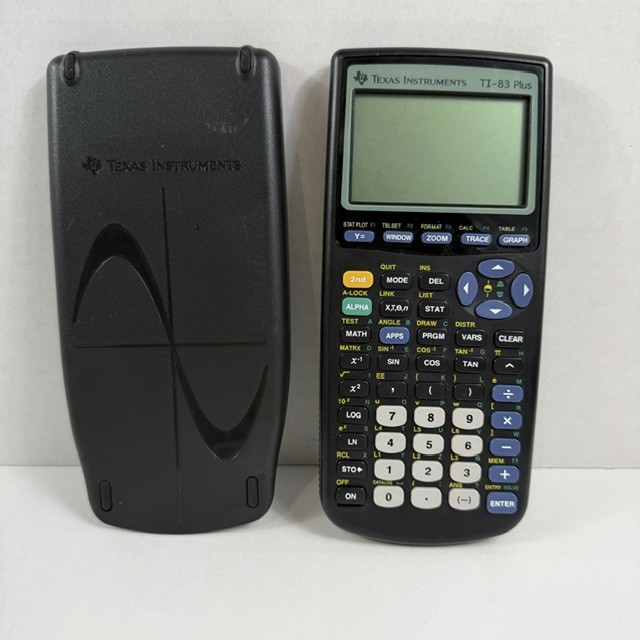 Texas Instruments TI-83 Plus Graphing Calculator Black w/ Cover TESTED WORKING