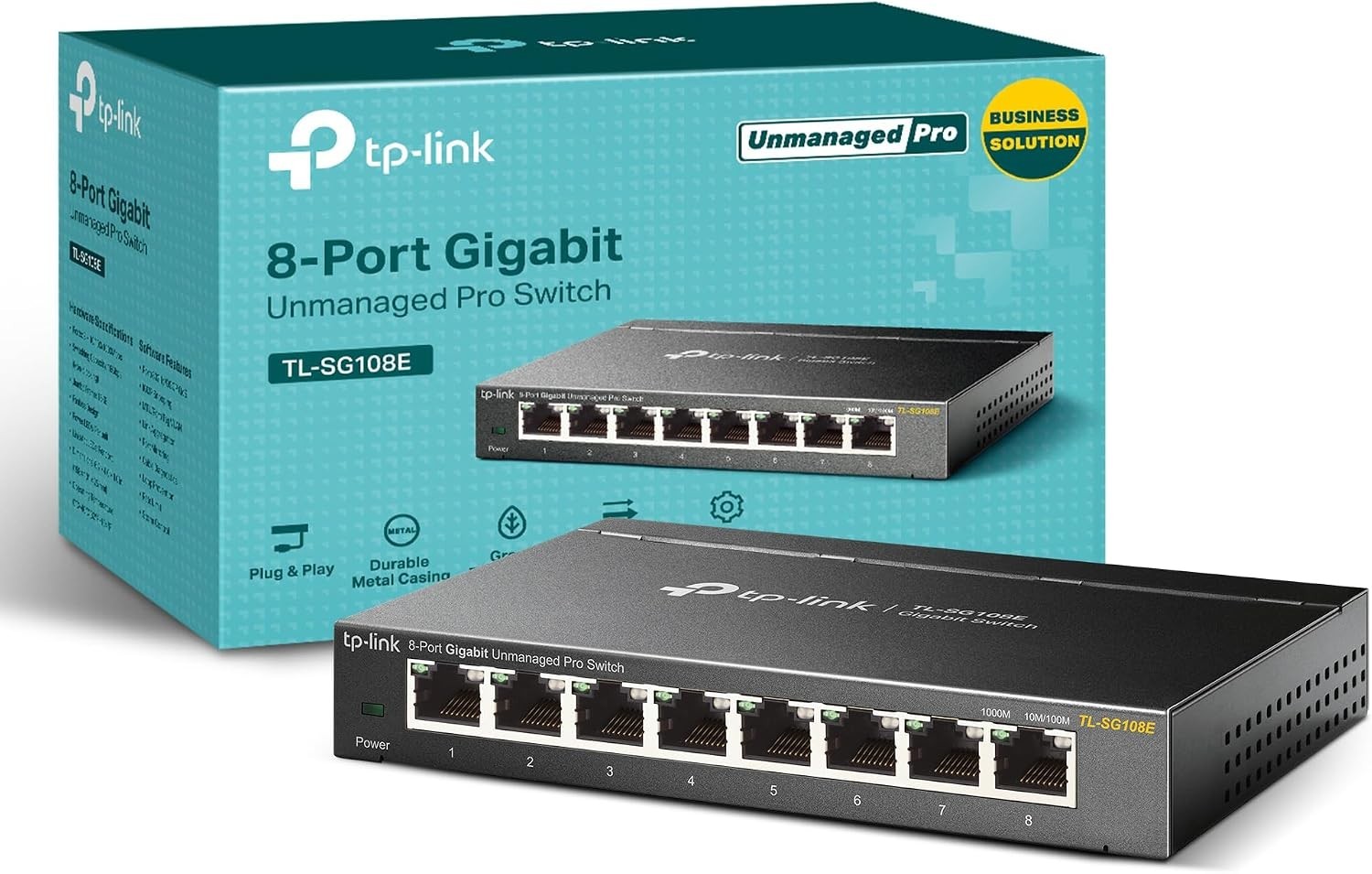 TP-Link TL-SG108E 8-Port Gigabit Switch | Easy Smart Management & VLAN Support