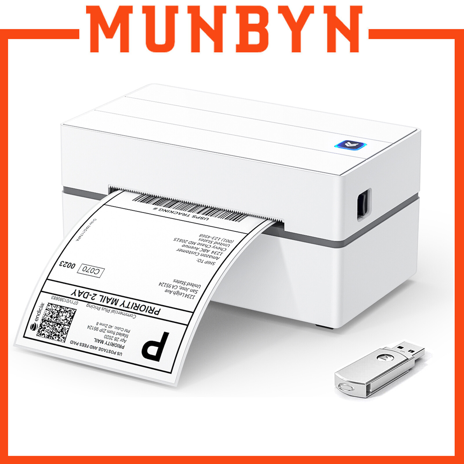 MUNBYN Bluetooth Thermal Printer 4x6 Shipping Label Printer for Android iPhone