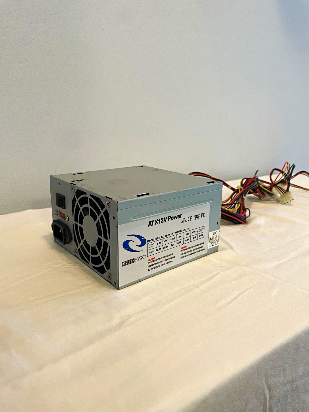 RAIDMAX RX-380K ATX12V Power Supply 380W Gray Voltage Select 4 Pin Peripheral
