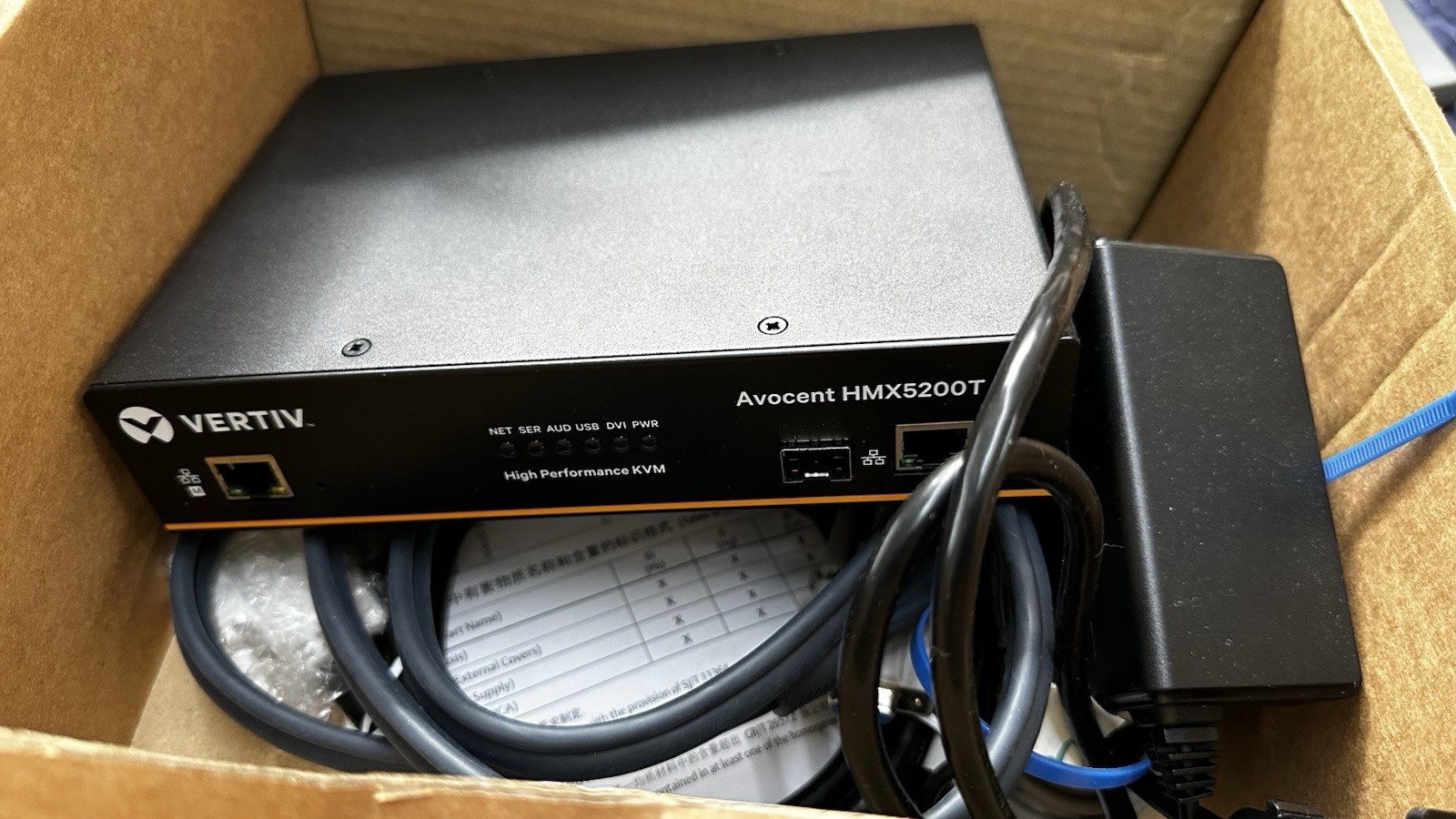 Vertiv Avocent HMX5200T IP KVM USB 2.0 TX Dual DVI-D Audio SFP w/ Power Pack
