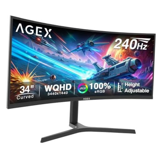 Z-Edge WQHD 1440P Curved Gaming Monitor, 240Hz Computer Screen 34 inch
