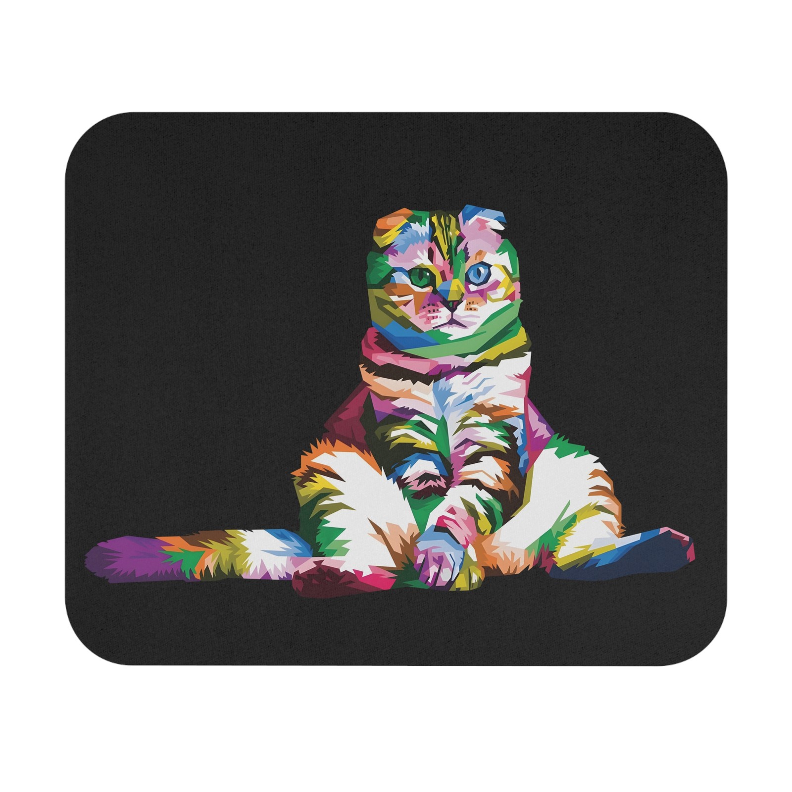 Color Pop Funny Cat on Pop Art Style, Desk Accessories, Cat Rectangle Mouse Pad