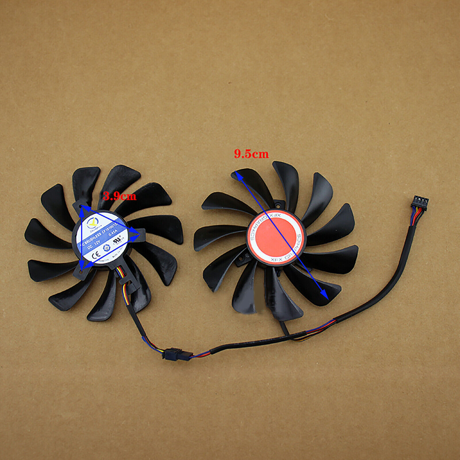 For XFX RX580 584 588 95mm Replace Graphics Card Dual-Fan Video Card Cooler Fan