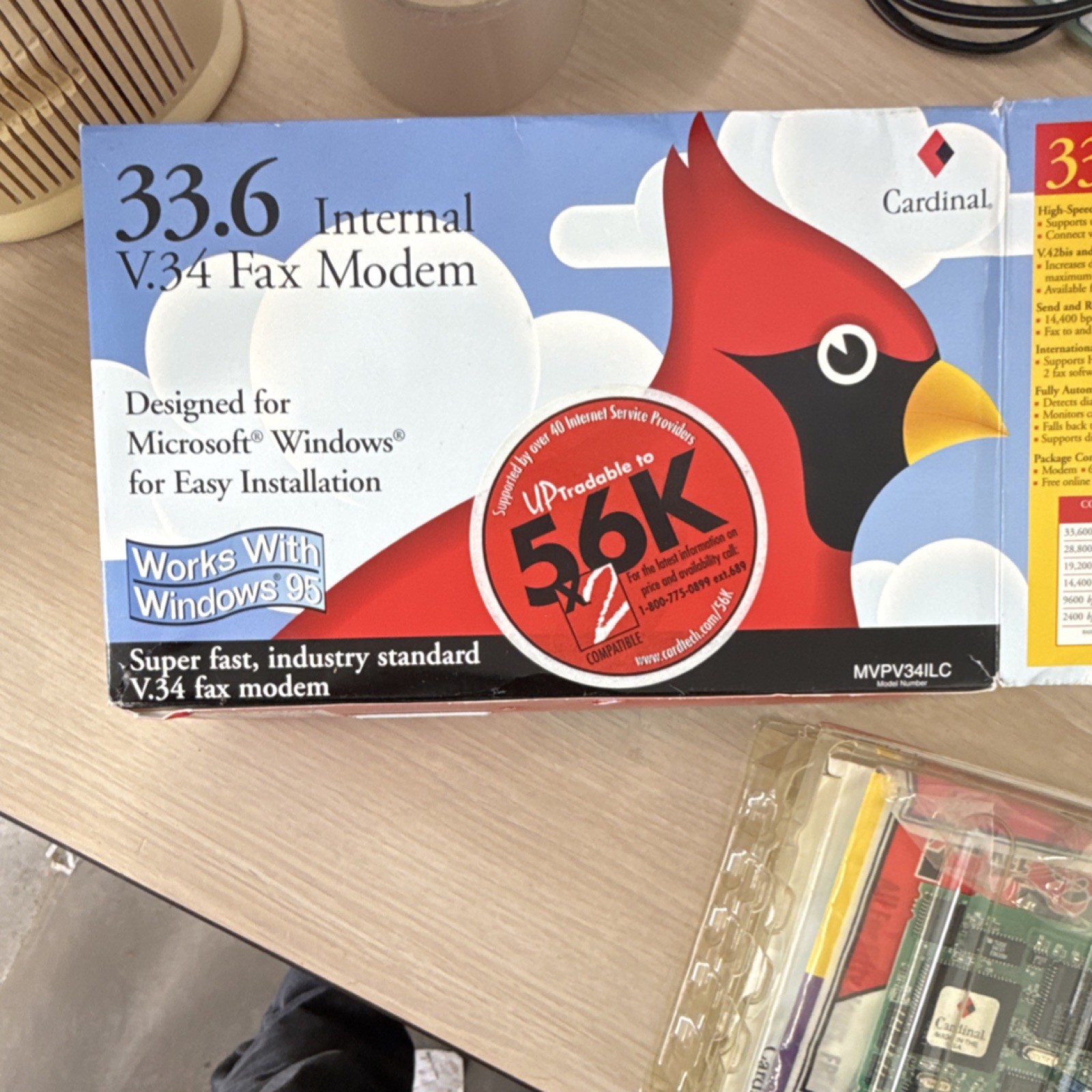 Cardinal 33.6 Internal V.34 Fax Modem ISA Card 2 Ports RJ-11