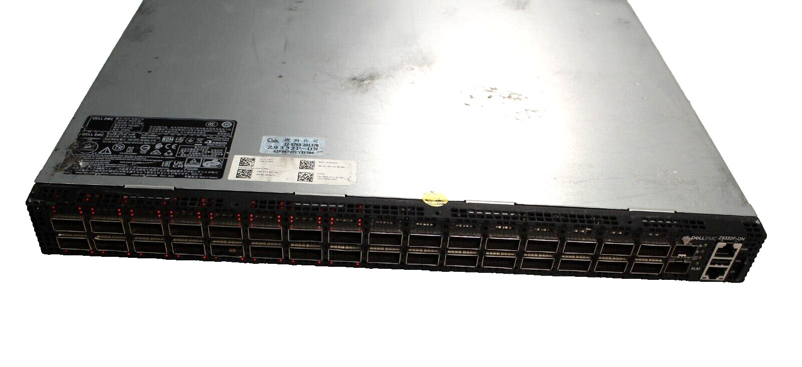 Dell EMC PowerSwitch Z9332F-ON 32-P 400GbE MultiRate Switch K9J11 NO FAN NO PSU