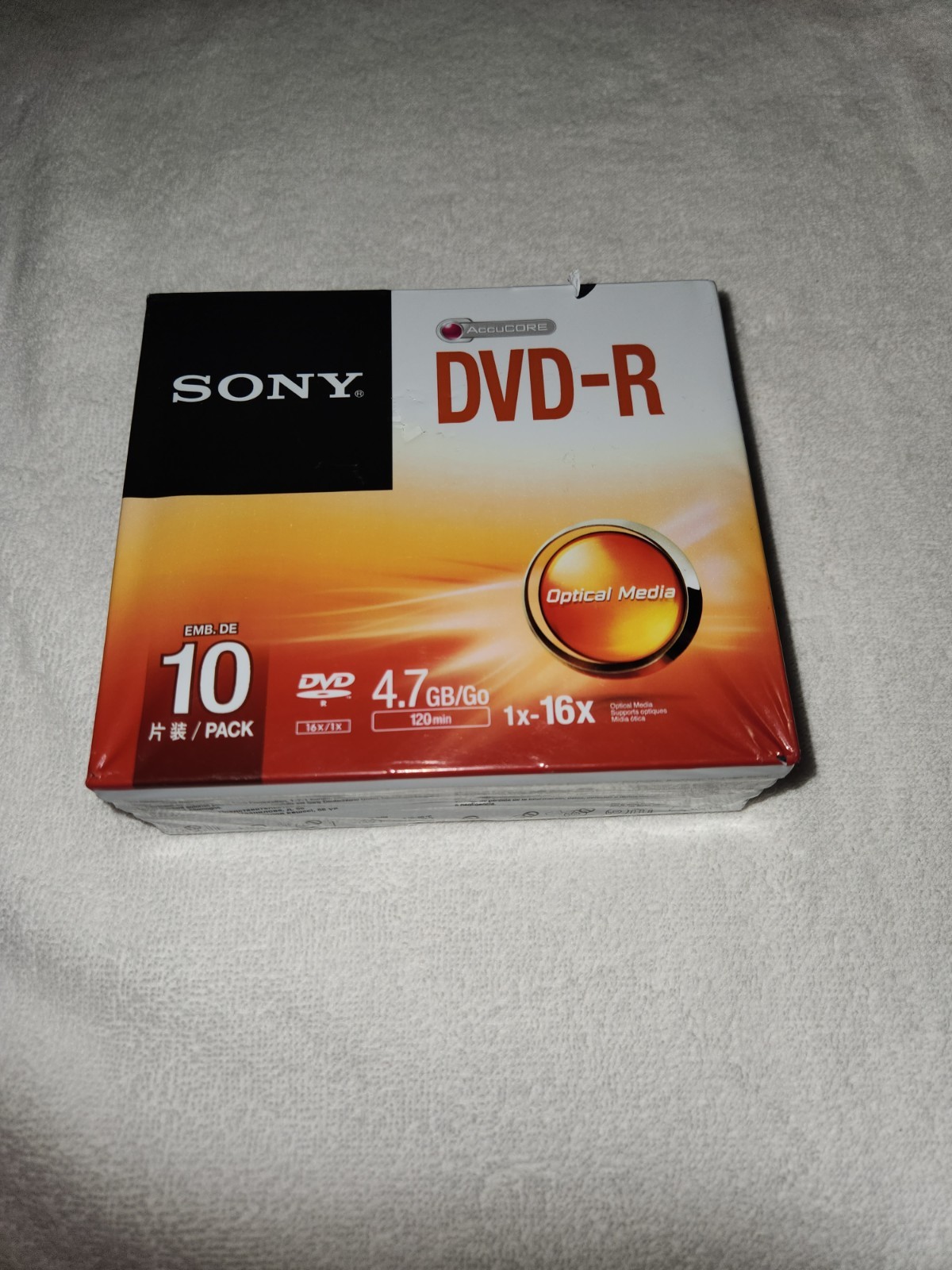 Sony DVD-R 120 Minute 4.7GB 1X-16X Blank Discs Brand New & Sealed 1 Pack Of 10