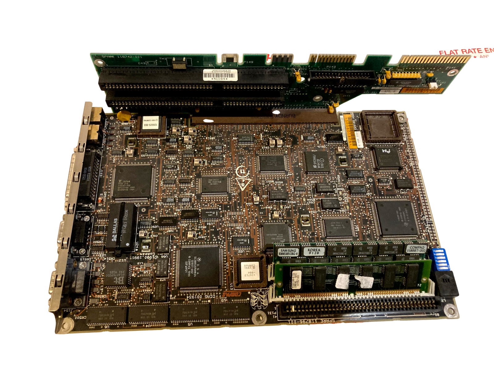 Compaq Deskpro 386n Motherboard + Intel 386SX 16MHz + 6MB RAM + Backplane Tested