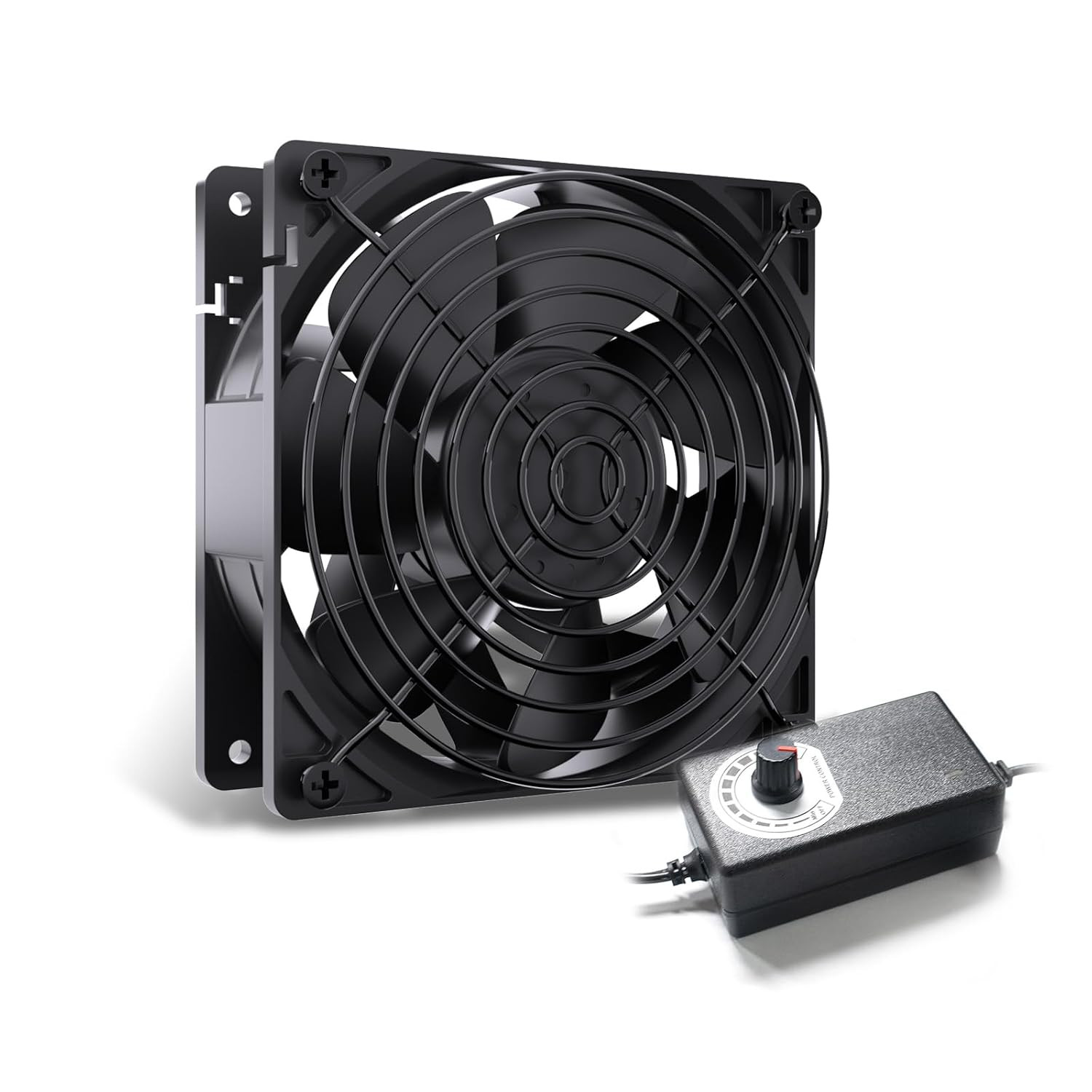 Computer Fan with AC Plug, 120Mm Fan Variable Speed Axial Muffin PC Fan