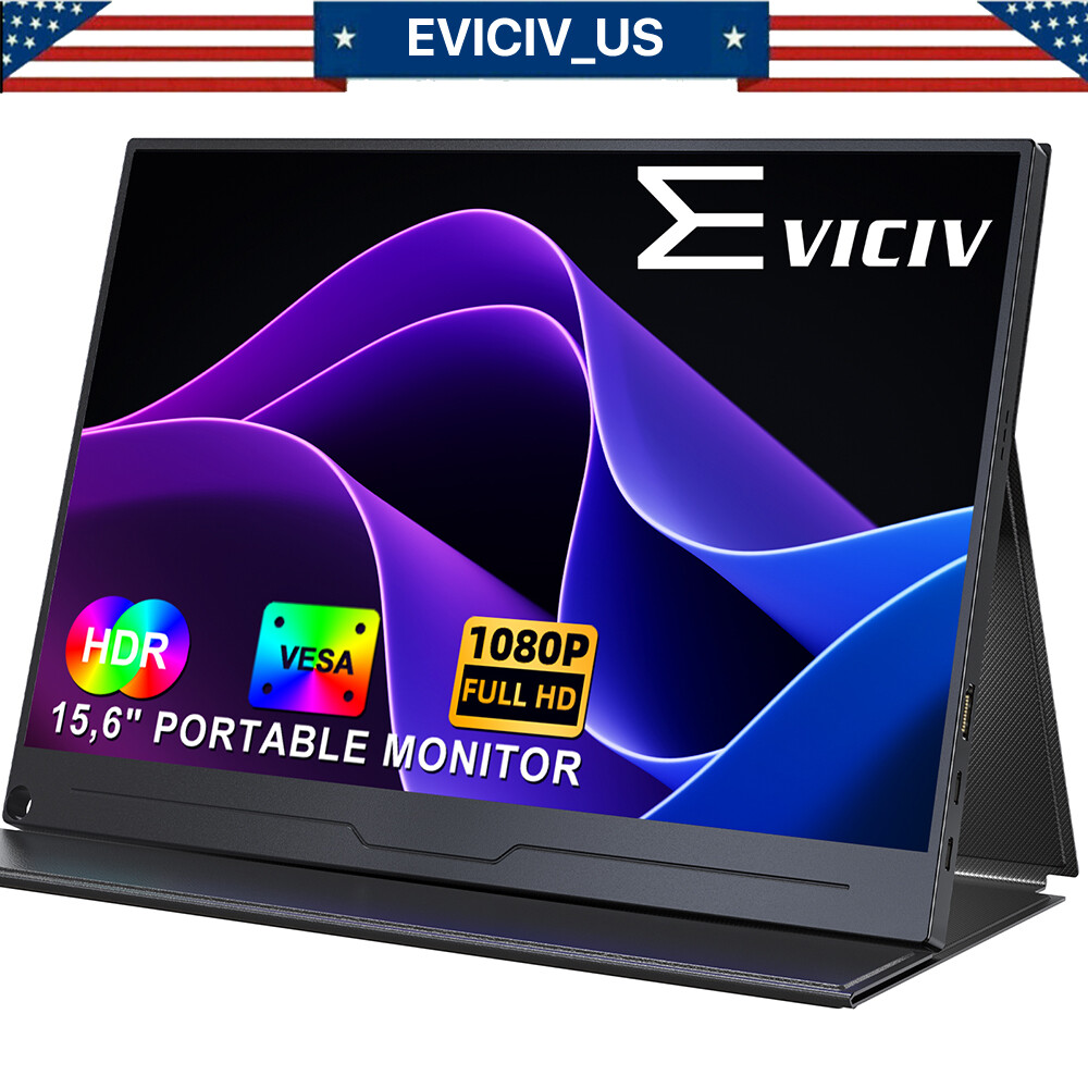 EVICIV 15.6" Portable Monitor Screen 1920*1080 FHD IPS Panel Display for PC Used