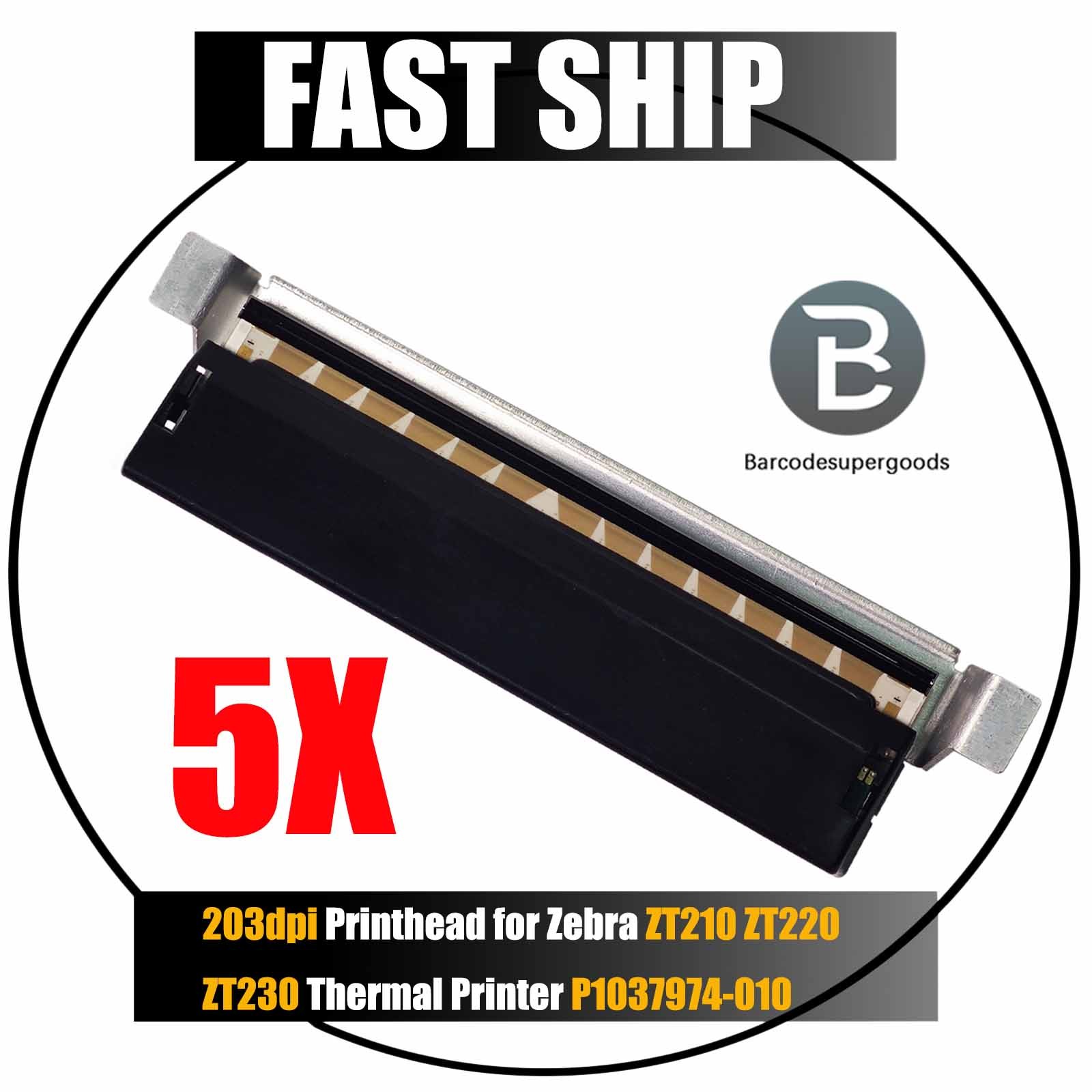 5-packs 203dpi Printhead for Zebra ZT210 ZT220 ZT230 Printer P1037974-010